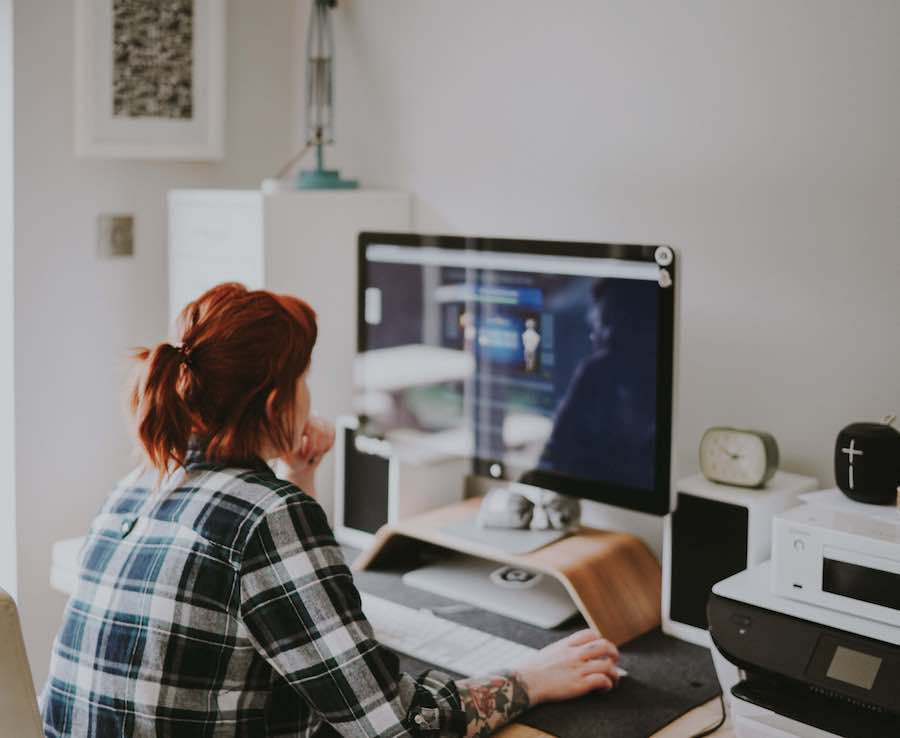 woman working from home