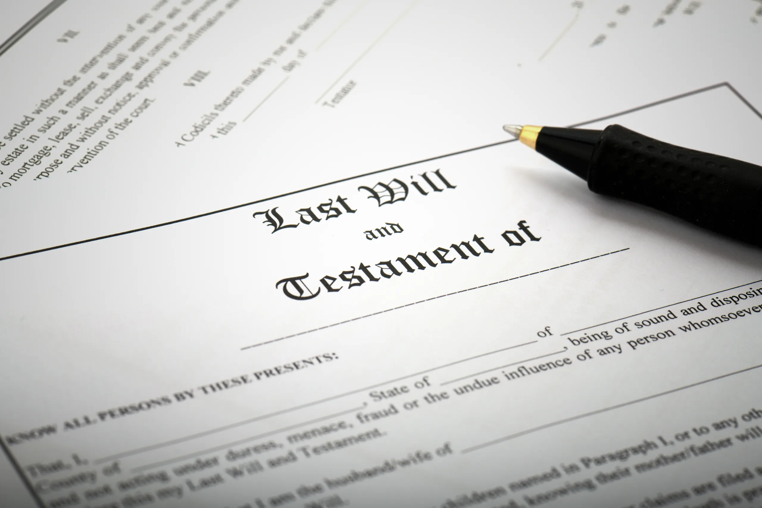 Signing Last Will & Testament